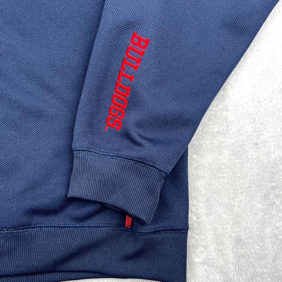 Fresno State Bulldogs Football Full Zip Jacket Mens Large Blue Spell Out Sleeve - Picture 4 of 8